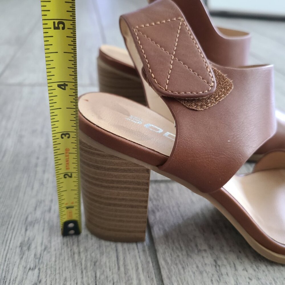 Soda womens wait heels open toe dress sandal cognac brown size 6 - Picture 10 of 10